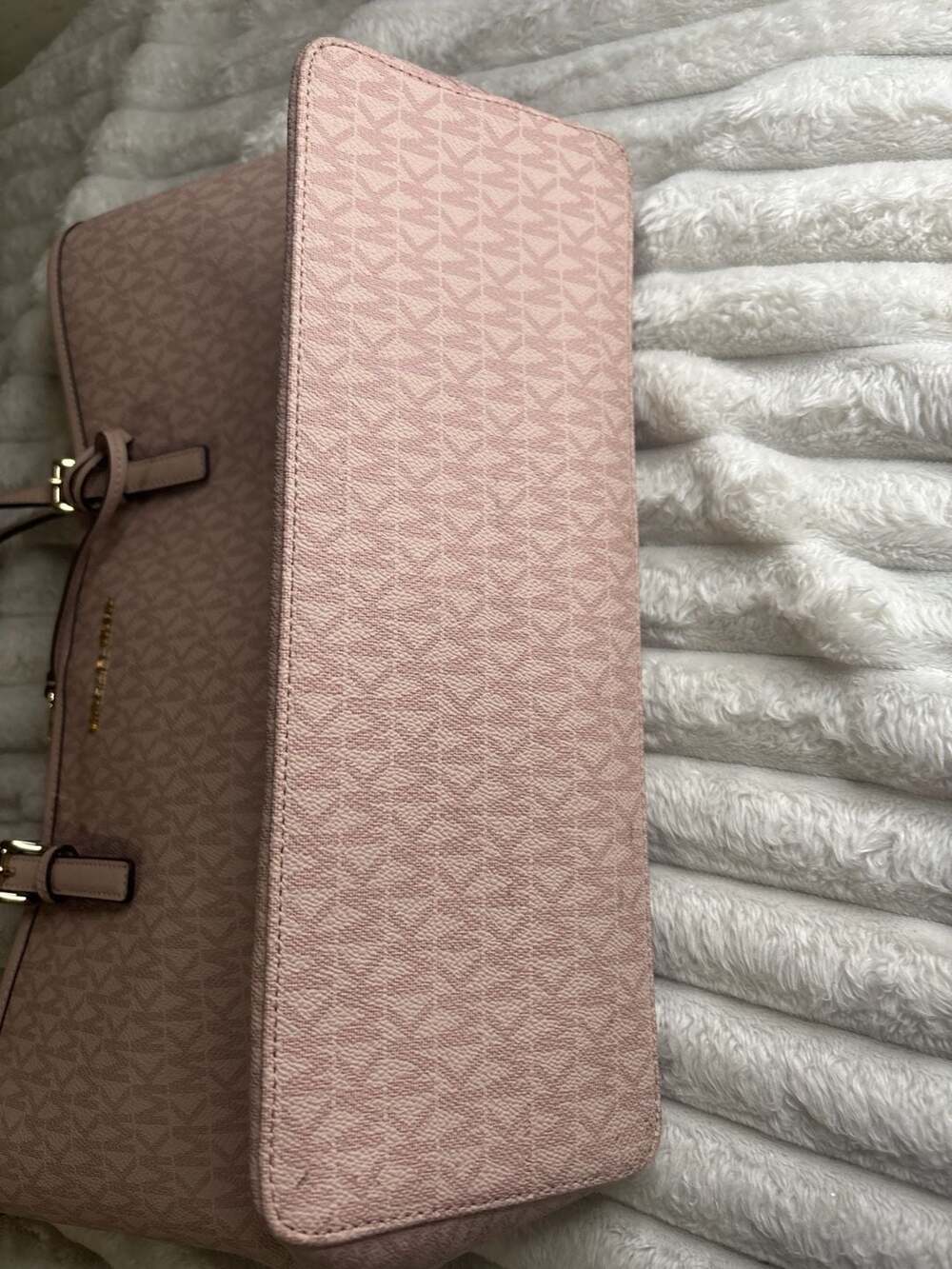 Michael Kors Jet Set Travel Medium Carryall Tote in Ballet Pink Signature Logo - Picture 3 of 5